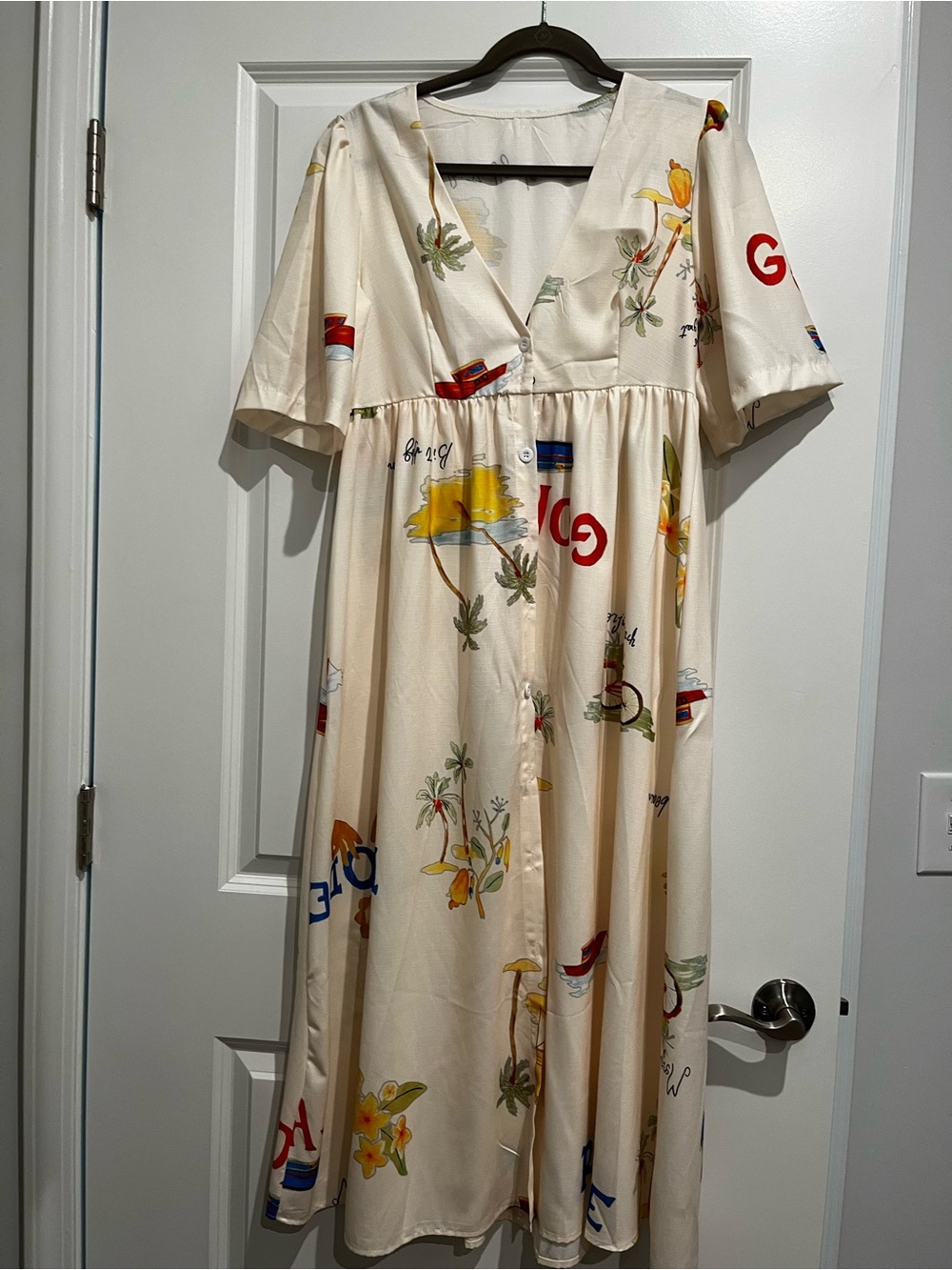 Rhode look-a-like Floral & Logo Print Midi Dress NWOT